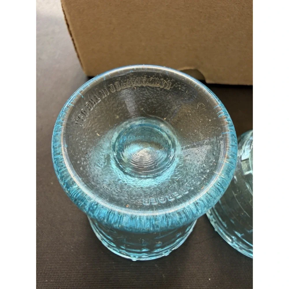 Longaberger Pottery SET OF TWO ROBINS EGG BLUE EGG CUPS